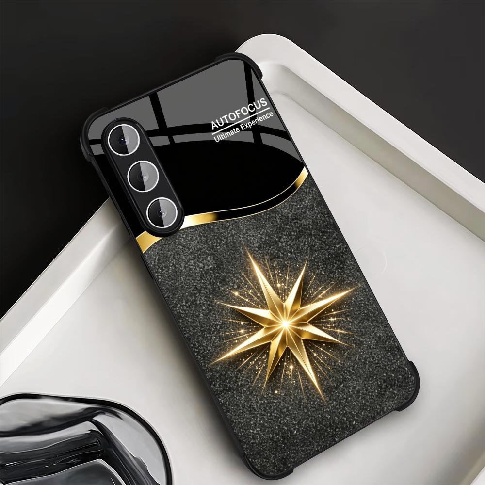 Phone Cases Quad Lock - Black Shiny Gold Star phone case