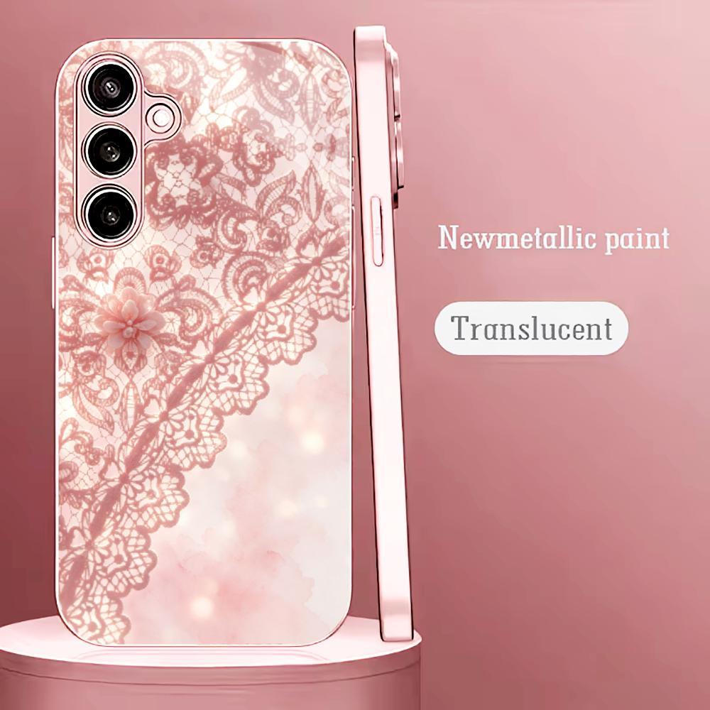 Phone Cases Quad Lock - Exquisite Pink lace pattern phone case