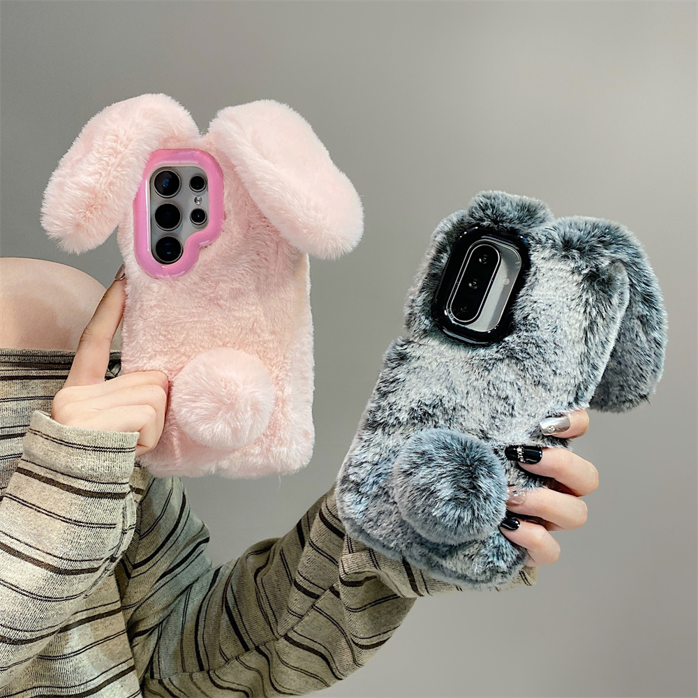 Phone Cases Holder - Cute Rabbit Ears Fluffy Stand Phone