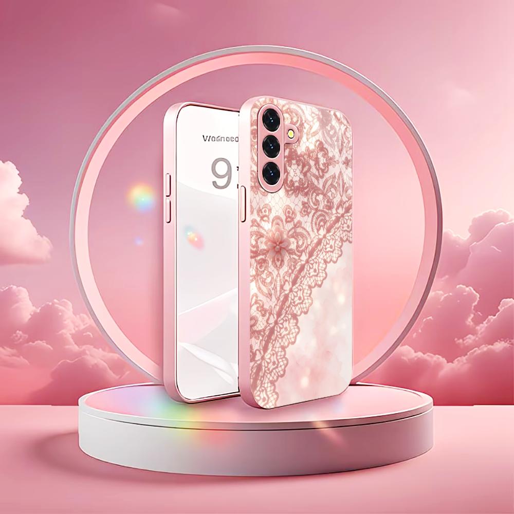 Exquisite Pink lace pattern ph - đánh giá và giá Phone Cases Quad Lock