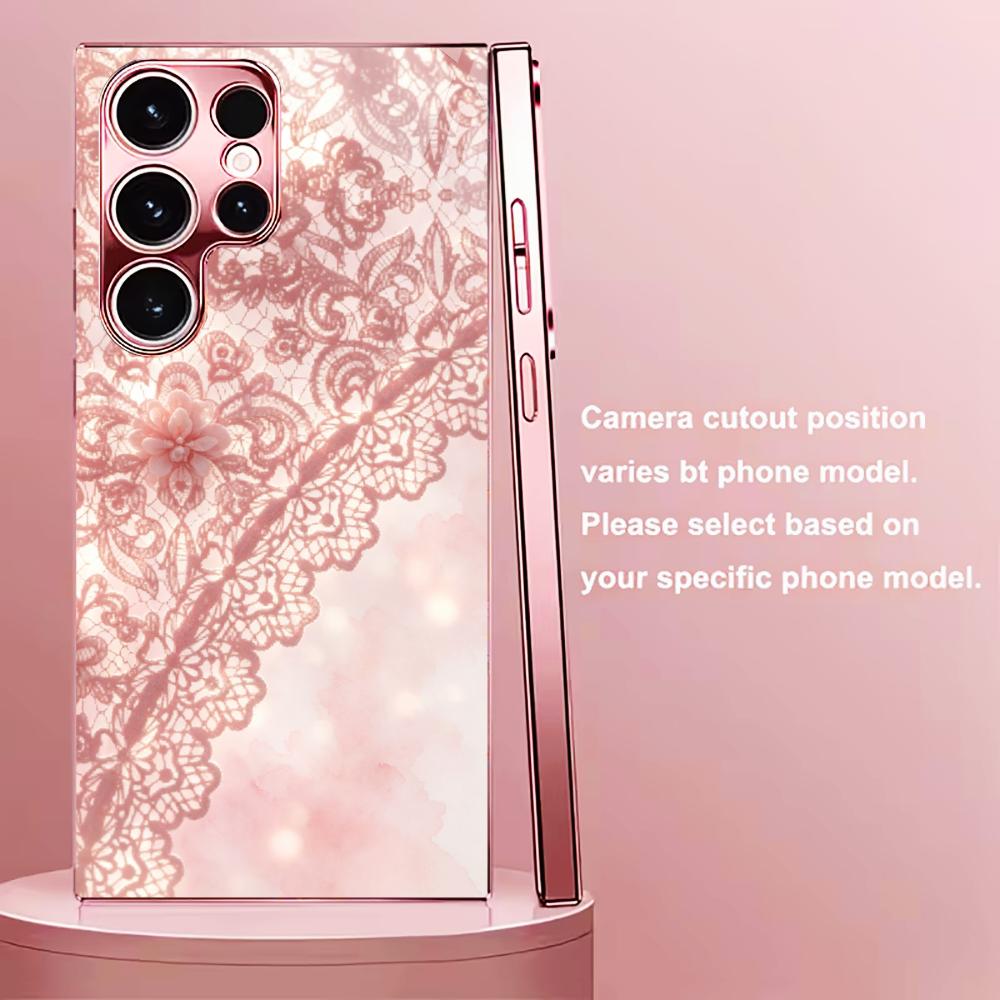 Exquisite Pink lace pattern ph - đánh giá và giá Phone Cases Quad Lock