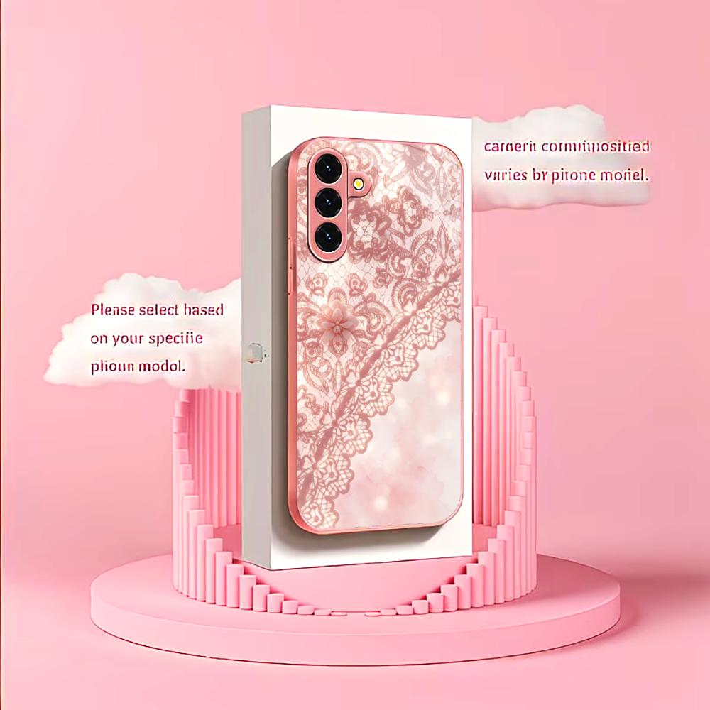 Exquisite Pink lace pattern ph - đánh giá và giá Phone Cases Quad Lock