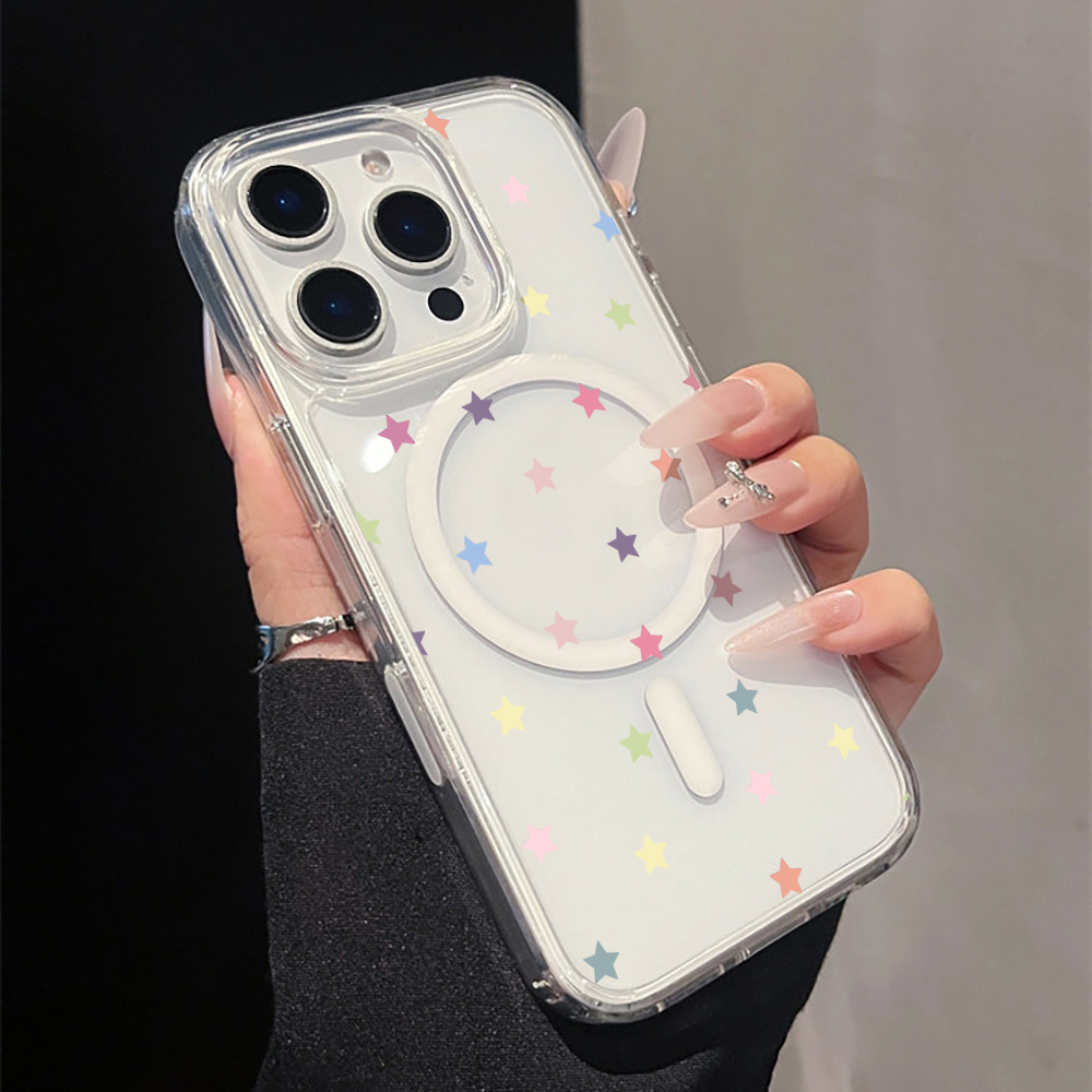 Grey Star Print magnetic Clear - đánh giá và giá Phone Cases Magnetic