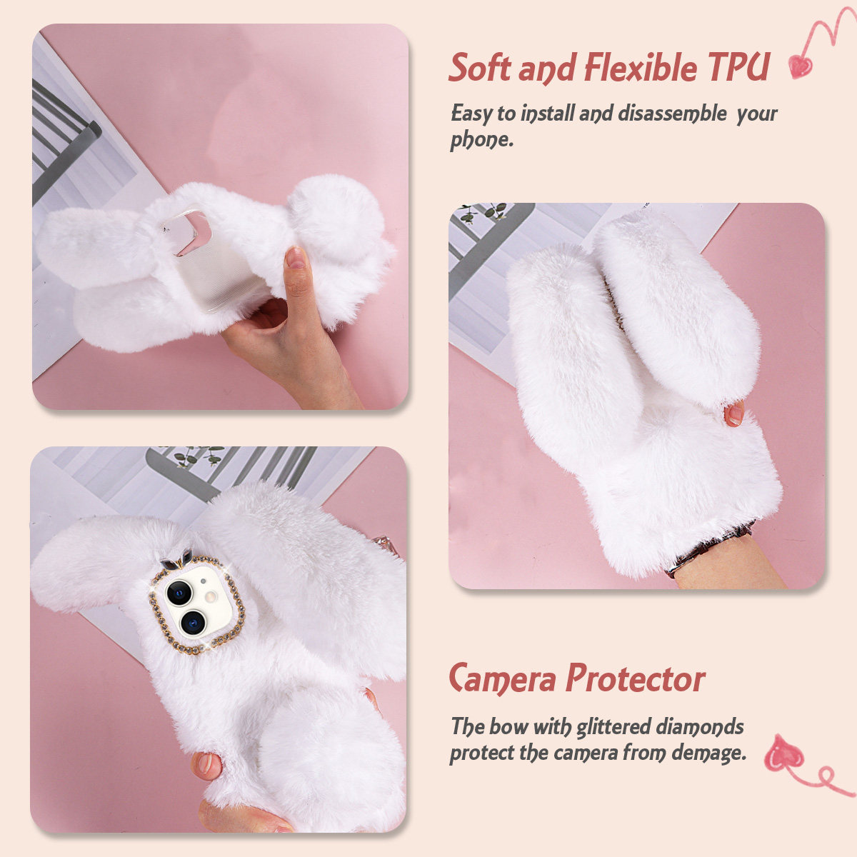 White 6.1 Inch Adorable Rabbit - đánh giá và giá Phone Cases Designer