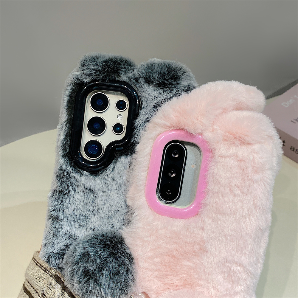 Cute Rabbit Ears Fluffy Stand  - đánh giá và giá Phone Cases Holder